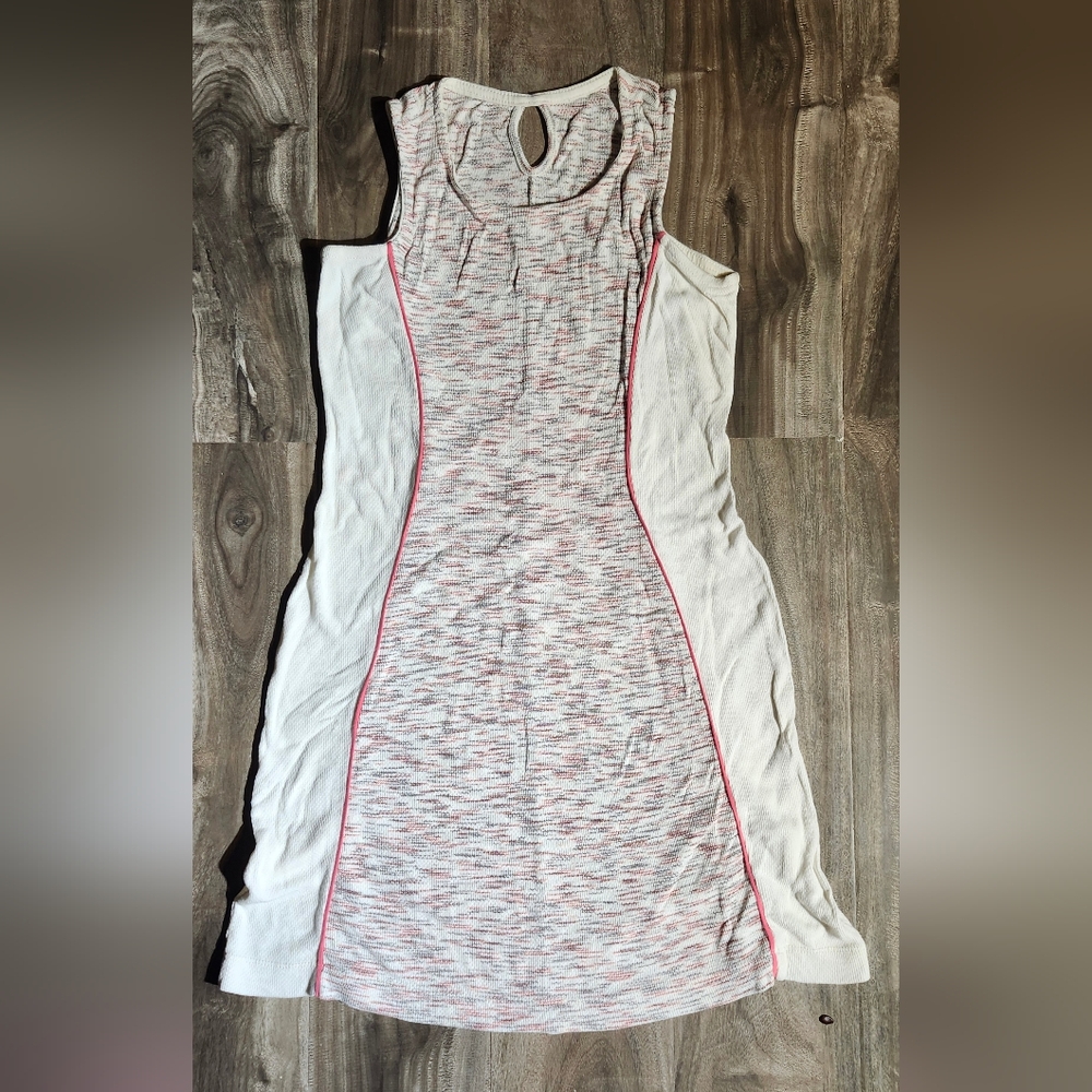 White and Pink Sleeveless Dress